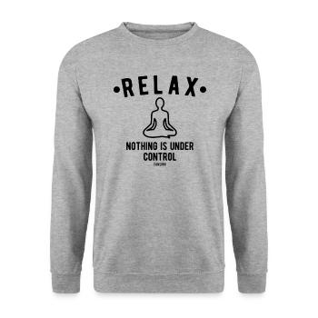 Bouddhisme Dieu religion yoga cadeau - Sweat-shirt Unisexe - gris chiné - Devant - Alina (178cm) & Michal (187cm)