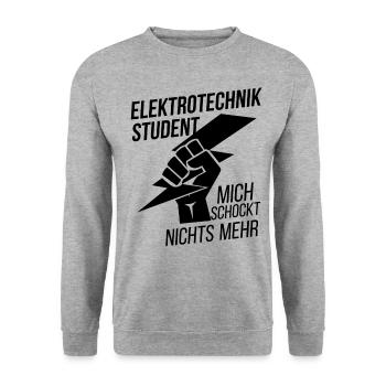 Elektrotechnik Student - Unisex Pullover - Weißgrau meliert - Vorne - Alina (178cm) & Michal (187cm)