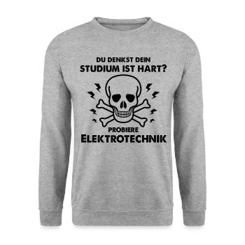 Elektrotechnik Studium - Unisex Pullover - Weißgrau meliert - Vorne - Alina (178cm) & Michal (187cm)