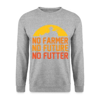No Farmer No Future No Futter Landwirte Protest De - Unisex Pullover - Weißgrau meliert - Vorne - Alina (178cm) & Michal (187cm)
