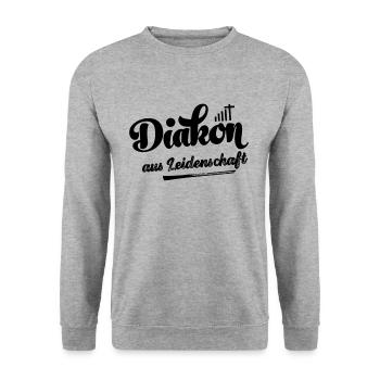 Diakon Diakonie Jesus Glaube Kirche Religion - Unisex Pullover - Weißgrau meliert - Vorne - Alina (178cm) & Michal (187cm)