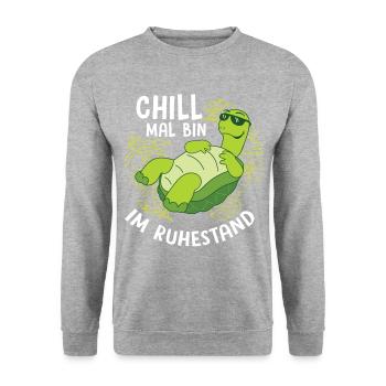 Rentner Renteneintritt Abschied Geschenk Lustige S - Unisex Pullover - Weißgrau meliert - Vorne - Alina (178cm) & Michal (187cm)