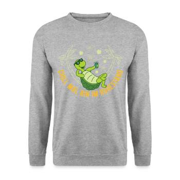 Rentner Renteneintritt Abschied Geschenk Lustige S - Unisex Pullover - Weißgrau meliert - Vorne - Alina (178cm) & Michal (187cm)