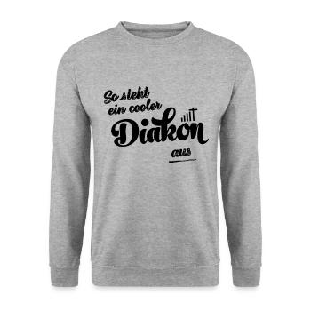 Diakon Diakonie Jesus Glaube Kirche Religion - Unisex Pullover - Weißgrau meliert - Vorne - Alina (178cm) & Michal (187cm)