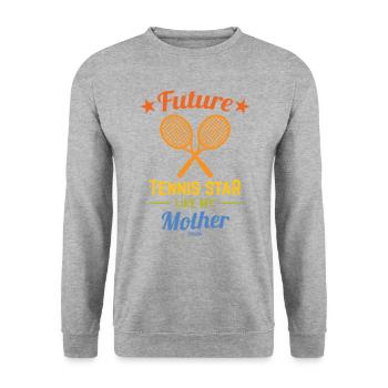 Tennis sport entraîneur balle de tennis drôle - Sweat-shirt Unisexe - gris chiné - Devant - Alina (178cm) & Michal (187cm)