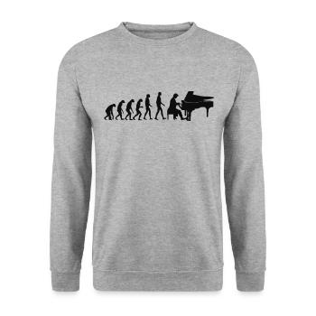 Pianist evolution - Unisex Pullover - Weißgrau meliert - Vorne - Alina (178cm) & Michal (187cm)
