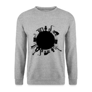 Musical instruments - Unisex Sweatshirt - salt & pepper - Front - Alina (178cm) & Michal (187cm)