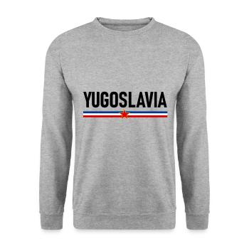 Yugoslawien Albanien Albaner - Unisex Pullover - Weißgrau meliert - Vorne - Alina (178cm) & Michal (187cm)