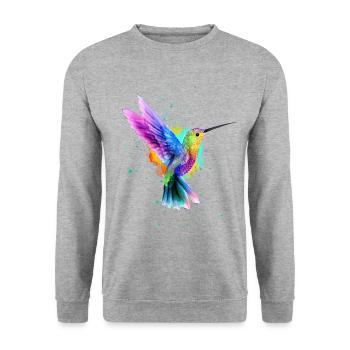 humming-bird - Unisex Sweatshirt - salt & pepper - Front - Alina (178cm) & Michal (187cm)