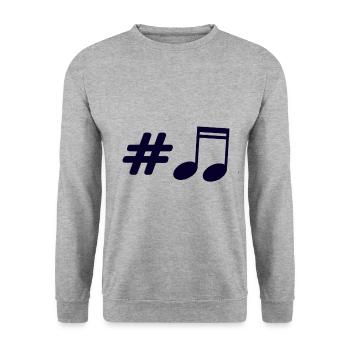 Music - Music Note - Unisex Sweatshirt - salt & pepper - Front - Alina (178cm) & Michal (187cm)