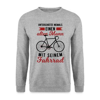 Fahrrad Rennrad Herren Spruch - Unisex Pullover - Weißgrau meliert - Vorne - Alina (178cm) & Michal (187cm)