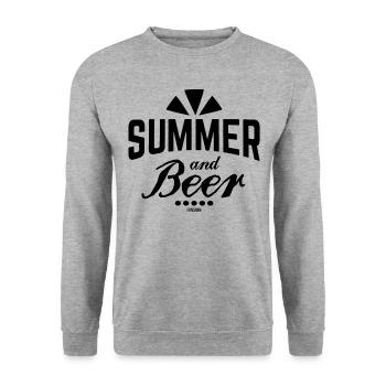 Sommer Bier Sonne Strand Urlaub Geschenk - Unisex Pullover - Weißgrau meliert - Vorne - Alina (178cm) & Michal (187cm)
