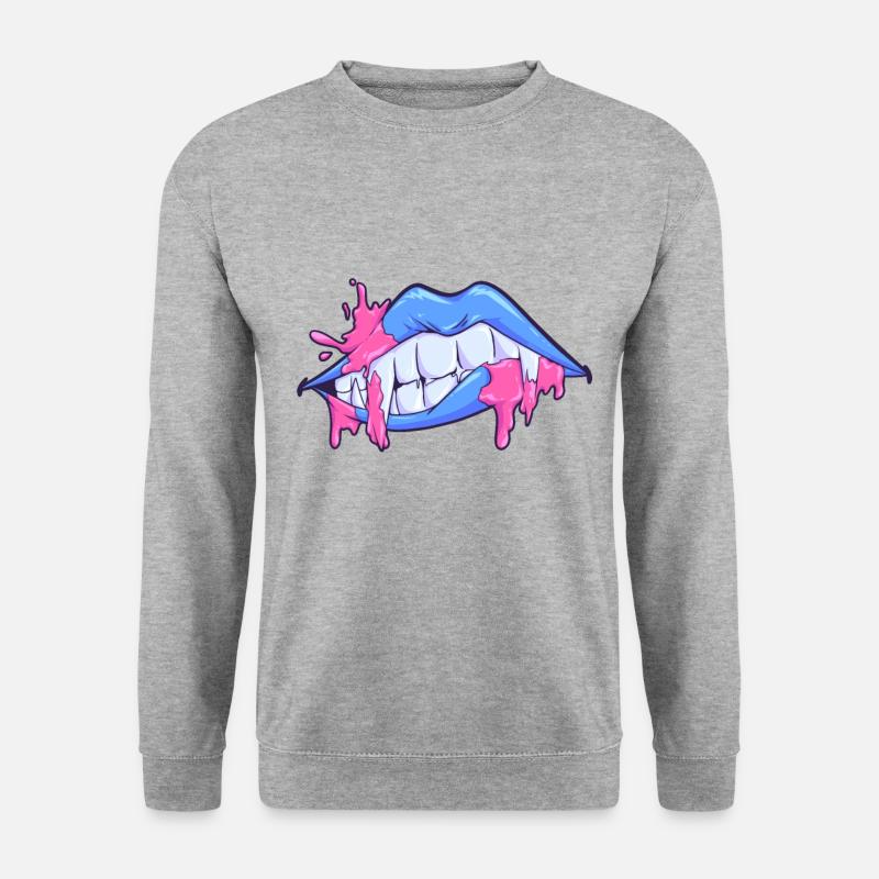 Face mask mouth lips vampire - Unisex Sweatshirt - salt & pepper