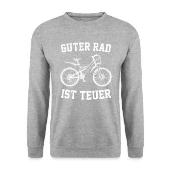 Guter rad ist teuer - Unisex Pullover - Weißgrau meliert - Vorne - Alina (178cm) & Michal (187cm)