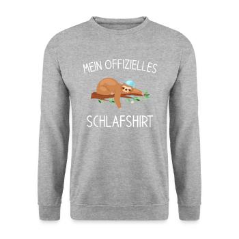 Mein offizielles schlafshirt - Unisex Pullover - Weißgrau meliert - Vorne - Alina (178cm) & Michal (187cm)