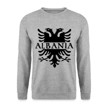 Albanian Albania Albanian Shqiptar - Unisex Sweatshirt - salt & pepper - Front - Alina (178cm) & Michal (187cm)