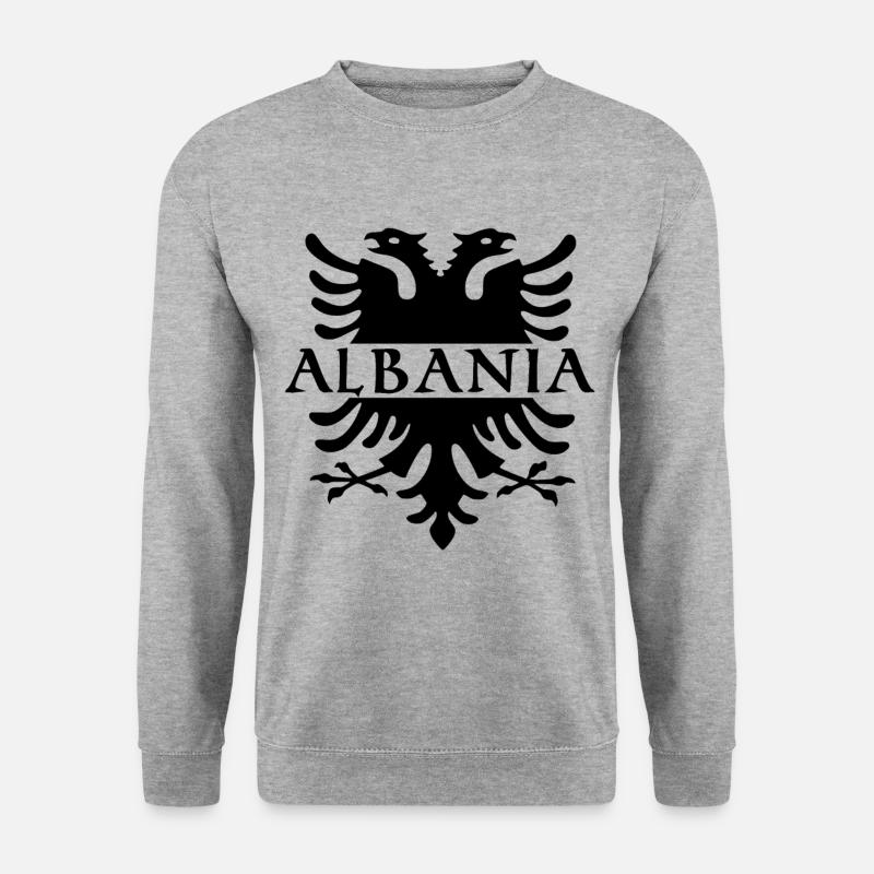 Albanisch Albanien Albaner Shqiptar - Unisex Pullover - Weißgrau meliert