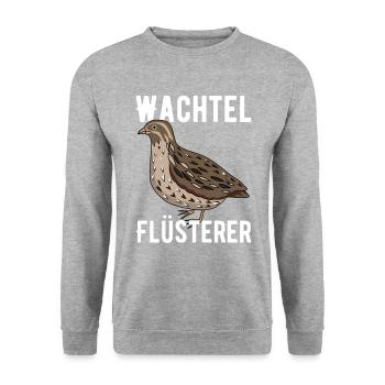 Wachtel Flüsterer - Unisex Pullover - Weißgrau meliert - Vorne - Alina (178cm) & Michal (187cm)
