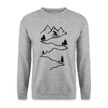 VTT vtt VTT descente en vélo de descente - Sweat-shirt Unisexe - gris chiné - Devant - Alina (178cm) & Michal (187cm)