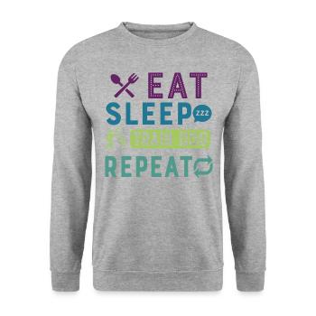 Eat Sleep Dog Trainer Repeat Funny Dog Trainer - Unisex Sweatshirt - salt & pepper - Front - Alina (178cm) & Michal (187cm)