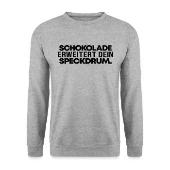 Schokolade Erweitert Spektrum Schoki Geschenk - Unisex Pullover - Weißgrau meliert - Vorne - Alina (178cm) & Michal (187cm)