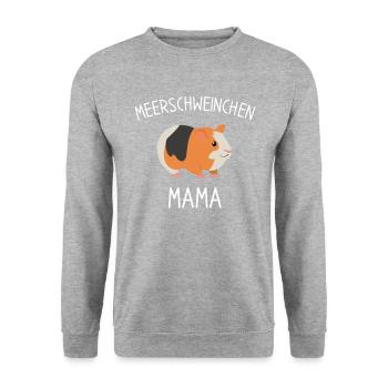 Meerschweinchen Mama Haustier Meerschwein Geschenk - Unisex Pullover - Weißgrau meliert - Vorne - Alina (178cm) & Michal (187cm)