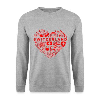 Switzerland - Unisex Sweatshirt - salt & pepper - Front - Alina (178cm) & Michal (187cm)