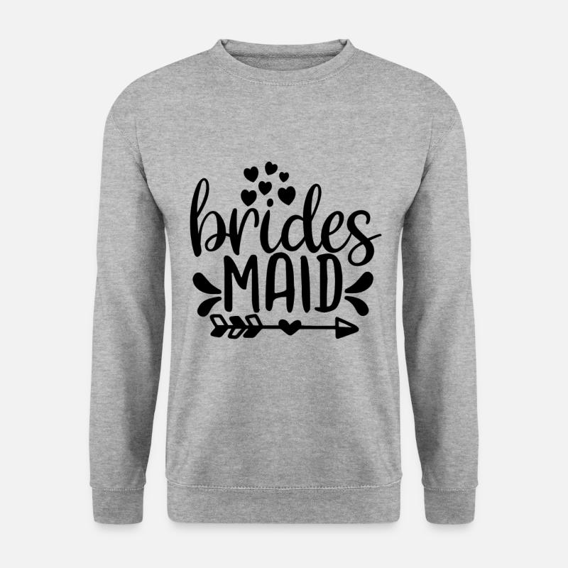 Brides Maid - Hochzeit - Unisex Pullover - Weißgrau meliert