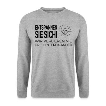 Arzt Spruch - Unisex Pullover - Weißgrau meliert - Vorne - Alina (178cm) & Michal (187cm)