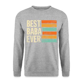 Meilleur Baba Ever Turkish Father Papa Turkey Retro - Sweat-shirt Unisexe - gris chiné - Devant - Alina (178cm) & Michal (187cm)