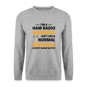 Amateur de radio amateur Ham Papa Papy Gift - Sweat-shirt Unisexe - gris chiné - Devant - Alina (178cm) & Michal (187cm)