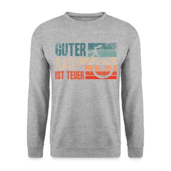 Guter Rad Ist Teuer Retro MTB Mountainbike Fans J - Unisex Pullover - Weißgrau meliert - Vorne - Alina (178cm) & Michal (187cm)
