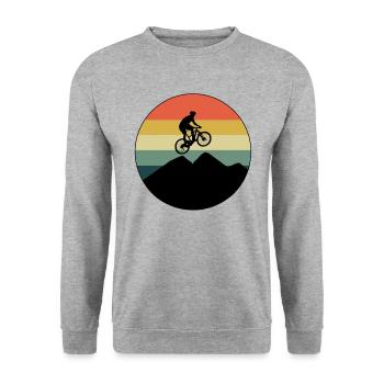 Mountainbike montagne cadeau Cool Vélo Motif - Sweat-shirt Unisexe - gris chiné - Devant - Alina (178cm) & Michal (187cm)