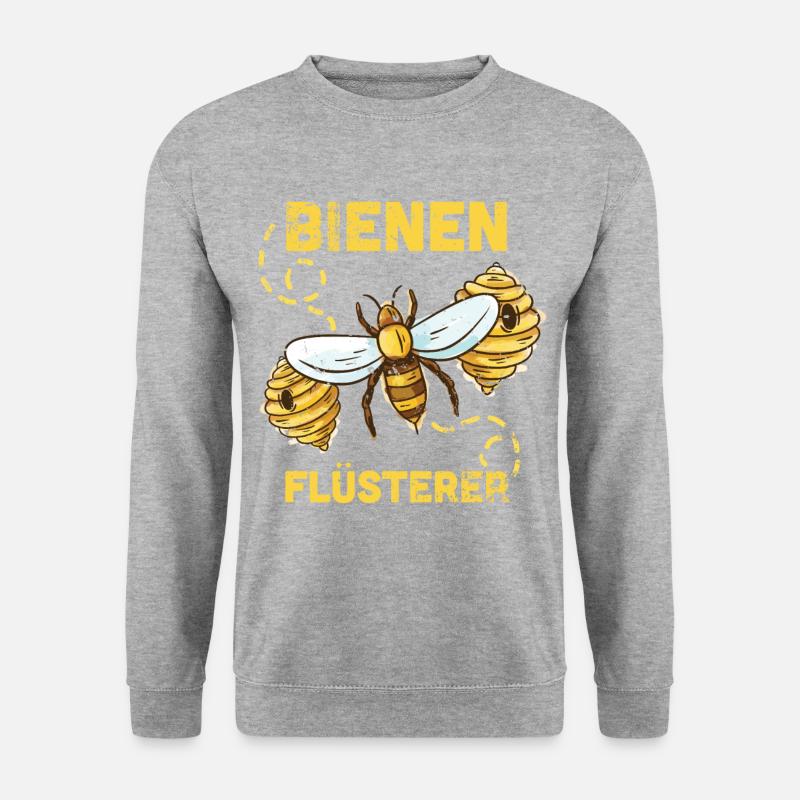 BIENEN FLÜSTERER | Retro Imker Bienenzucht Imkerei - Unisex Pullover - Weißgrau meliert