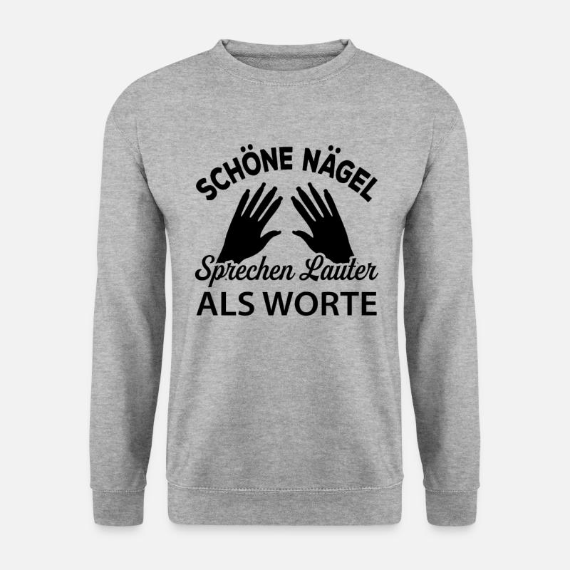 Nageldesigner Geschenkidee - Unisex Pullover - Weißgrau meliert