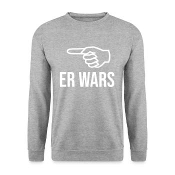 Er wars - Unisex Pullover - Weißgrau meliert - Vorne - Alina (178cm) & Michal (187cm)