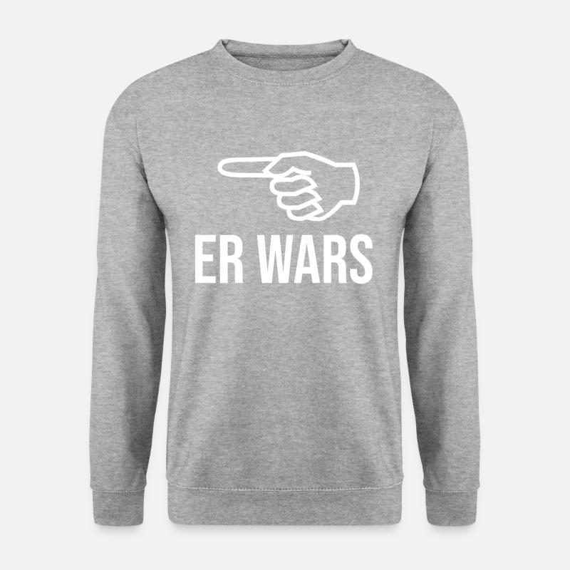 Er wars - Unisex Pullover - Weißgrau meliert