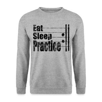 Mangez du sommeil répétez les musiciens - Sweat-shirt Unisexe - gris chiné - Devant - Alina (178cm) & Michal (187cm)