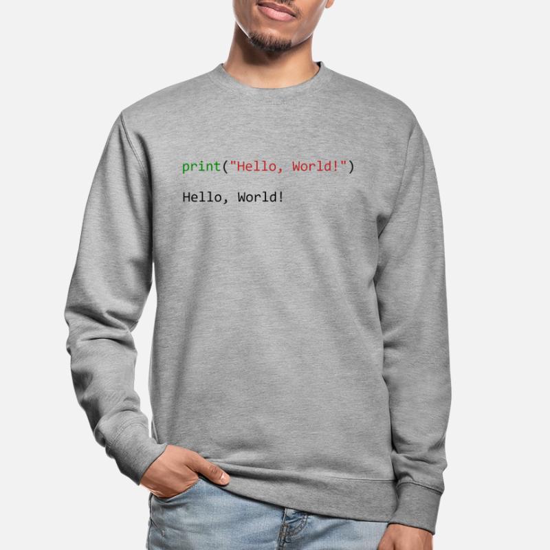 Hello World lustiges Geschenk Python Programmierer Unisex Pullover