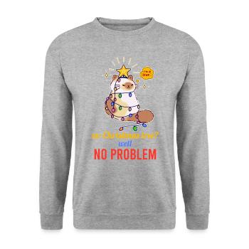 Pas d'arbre de Noël pas de problème - Sweat-shirt Unisexe - gris chiné - Devant - Alina (178cm) & Michal (187cm)