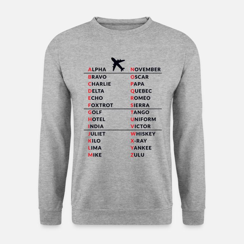 Amateur Amateurfunker Pilot Code Geschenk - Unisex Pullover - Weißgrau meliert