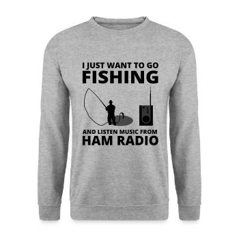 Amateur amateur radio amateur amateur de pêche cadeau - Sweat-shirt Unisexe - gris chiné - Devant - Alina (178cm) & Michal (187cm)