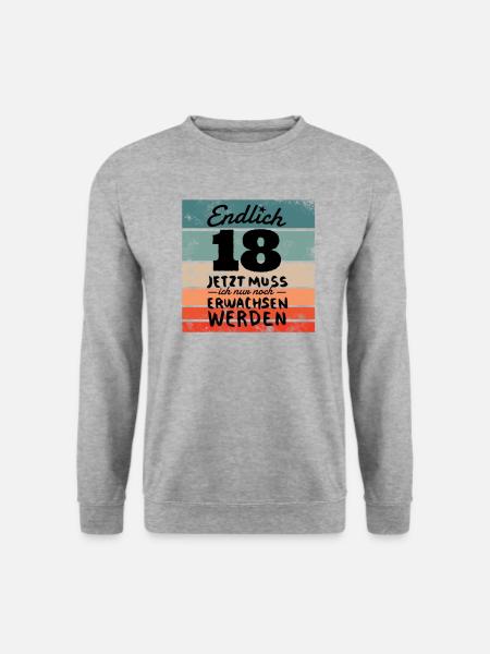 18. Geburtstag - Unisex Pullover - Weißgrau meliert