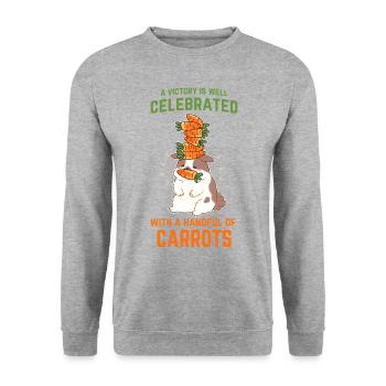 Feast rabbit carrot bunny vegetables - Unisex Sweatshirt - salt & pepper - Front - Alina (178cm) & Michal (187cm)