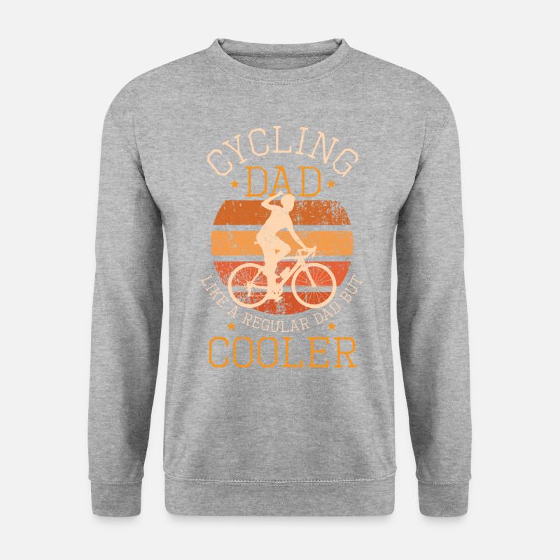Cycling Dad | cooles Papa Radfahrer Fahrradfahrer - Unisex Pullover - Weißgrau meliert