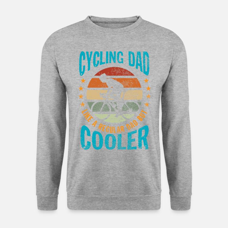 Cycling Dad | cooles Papa Radfahrer Fahrradfahrer - Unisex Pullover - Weißgrau meliert