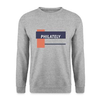 Stamp Collecting Collector Philatelist - Unisex Sweatshirt - salt & pepper - Front - Alina (178cm) & Michal (187cm)