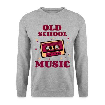 Old school music - retro audio cassette - Unisex Sweatshirt - salt & pepper - Front - Alina (178cm) & Michal (187cm)