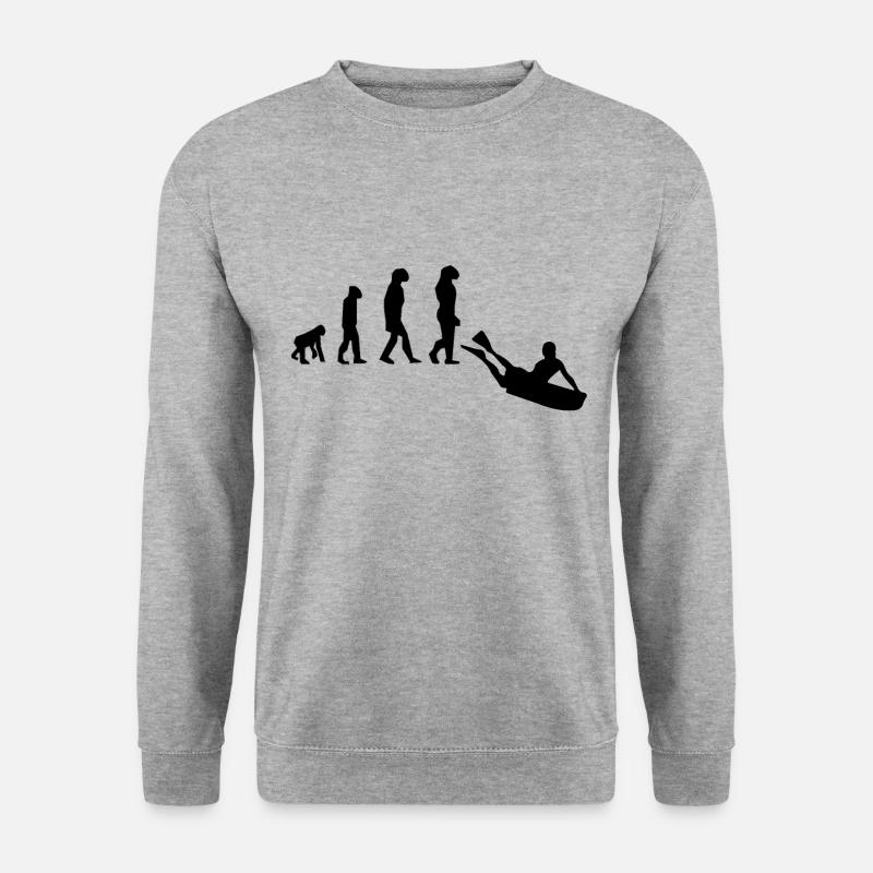 Bodyboarding Evolution Bodyboarder Geschenk - Unisex Pullover - Weißgrau meliert