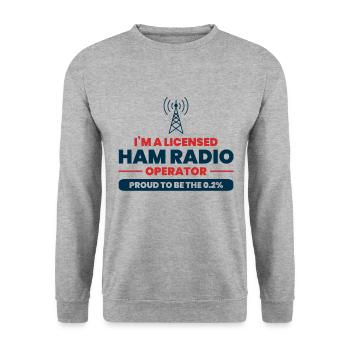 Amateur Ham Radio Operator Funny Gift - Unisex Sweatshirt - salt & pepper - Front - Alina (178cm) & Michal (187cm)